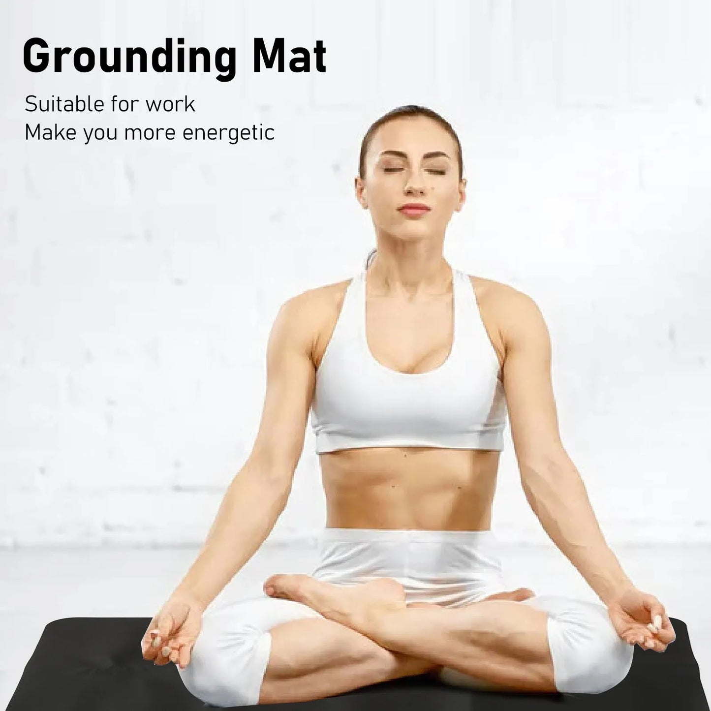 Grounding Mat Large Black Earthing Grounding Pad For Elderly Foot Therapy Relieving Anxiety Grounding Sleep Mat Grounding Sheet